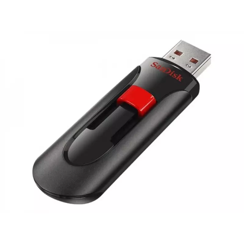 USB-Stick SANDISK Cruzer Glide 32 GB USB Typ-A 2.0, Slide-Design, Passwortschutz, schwarz/rot
