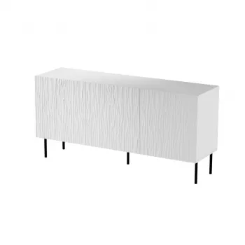Kommode Cama Meble JUNGLE 152x40.5x74.5 cm weiß matt mit schwarzen Beinen
