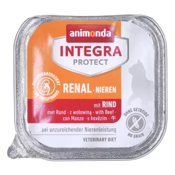 Nassfutter für Katzen animonda Integra Protect 100 g — Schwein, für ausgewachsene Katzen, Nierenunterstützung, Schale