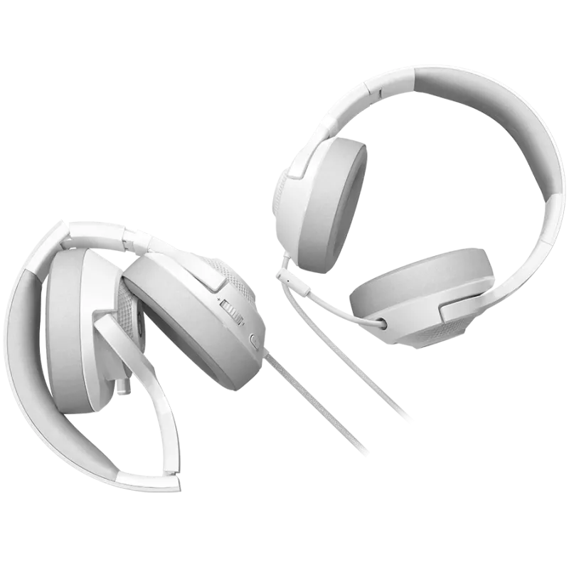 LORGAR Noah 101, Gaming-Headset mit Mikrofon, 3,5-mm-Klinkenanschluss, Kabellänge 2 m, faltbares Design, PU-Leder-Ohrpolster, Größe: 185*195*80 mm, 0,245 kg, weiß