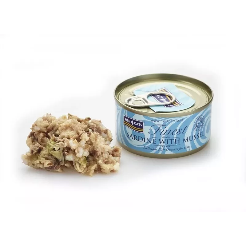FISH4CATS Sardine mit Muschel - Nassfutter für Katzen - 70g