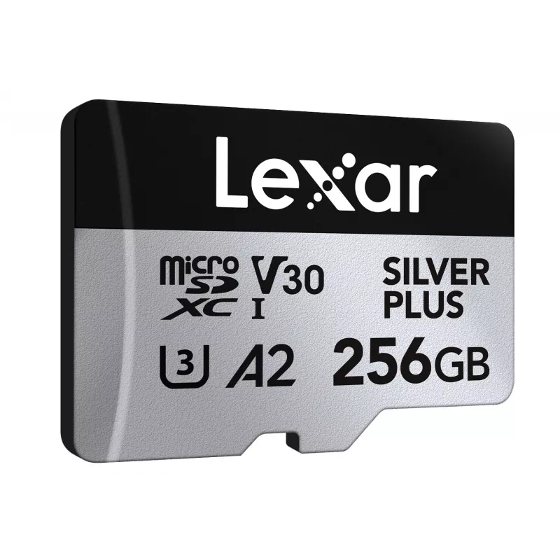 Speicherkarte microSD 256GB C10 A2 U3 V30 205/150MB/s Silver Plus