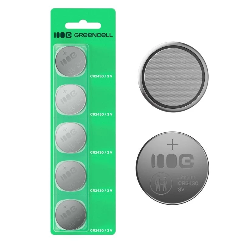 Knopfzellen-Batterie Grün Cell CR2430 3V — 5er-Pack