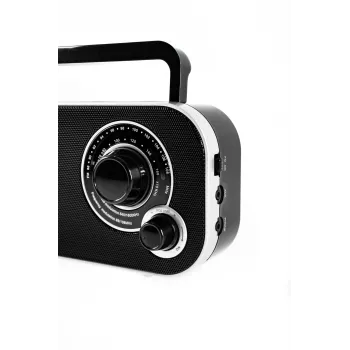 Tragbares Radio Camry CR 1140b — AM/MF, Grau, Netz- oder Batteriebetrieb, kompakt 280×65×113 mm