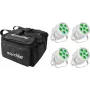 LED-Par-Scheinwerfer EUROLITE Silent Par 6 QCL Floor 4x mit Soft-Bag – bodenstehender QCL-LED-Par, 4er-Set