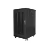 Freistehender Rack-Schrank LANBERG FF01-6822-23B 22U, 19-Zoll-Schienen, 1159×600×800 mm, IP20, Rollen, Schlüsselschloss, schwarz