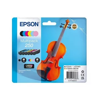 Epson 250 Violin Claria Photo HD Tintenpatrone 6 Stk. Original Schwarz, Cyan, Hell-Cyan, Hell-Magenta, Magenta, Weiß