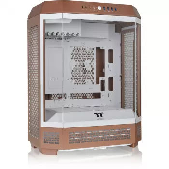 PC-Gehäuse Thermaltake The Tower 600 Midi-Tower Mokka — ATX/Micro-ATX/Mini-ITX, gehärtetes Glas, 1x 3,5 Zoll + 2x 2,5 Zoll, 4x USB 3.2