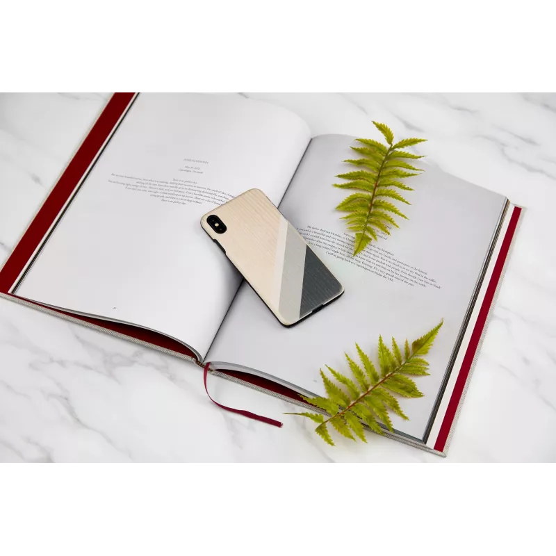 Handyhülle man and wood für iPhone XS Max — grauer Anzug, schwarz