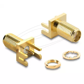 Adapter DELOCK SMA Gender-Changer 67412, SMA auf SMA, vergoldet