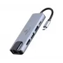 Laptop-Dock Gembird A-CM-COMBO5-04 — USB 3.2 Gen 1 Type-C, 5 Gbit/s, PD 87 W, HDMI, Ethernet, USB-A