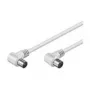 Wentronic Goobay Antennen-Winkelanschlusskabel, Weiß, 10 m - IEC/Koax-Stecker 90° IEC/Koax-Buchse 90° (11524)