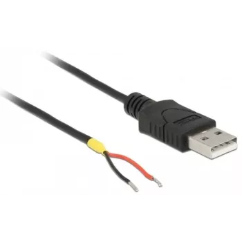 Delock Kabel USB2.0 Typ-A-Stecker > 2 x offene Kabelenden - 1,5 m - schwarz (85664)