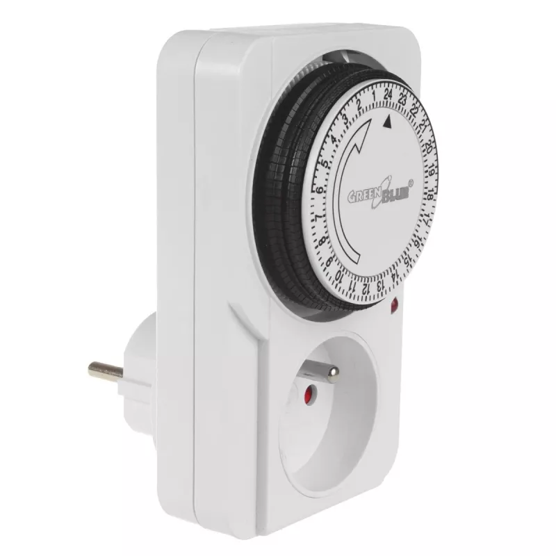 Mechanischer Timer GreenBlue GB360 — mechanischer Steckdosentimer für zeitgesteuertes Schalten