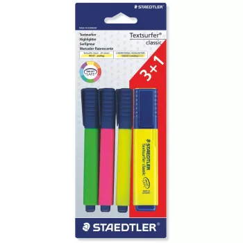 Marker Staedtler Textsurfer classic 364 4 Stück Keilspitze Grün Pink Weiß