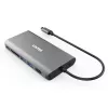 UNITEK uHUB O8+ Kabelgebundener USB 3.2 Gen 1 Type-C Hub, Grau, 100W Power Delivery