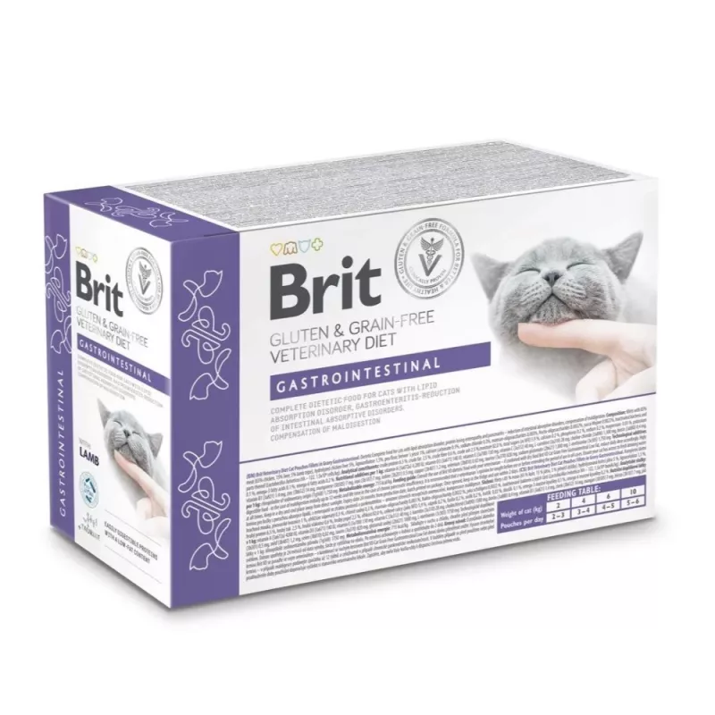 BRIT Veterinary Gastrointestinal Lamb - Nassfutter für Katzen - 12x85g