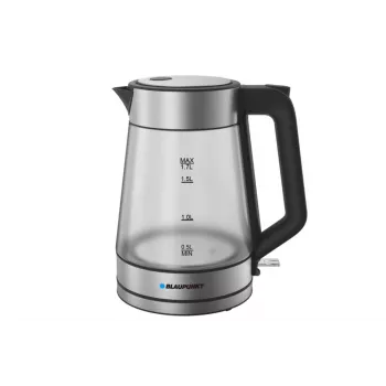 Blaupunkt EKG401 elektrischer Wasserkocher 1,7 l 2200 W Glasgehäuse, Edelstahlakzente, Wasserstandsanzeige