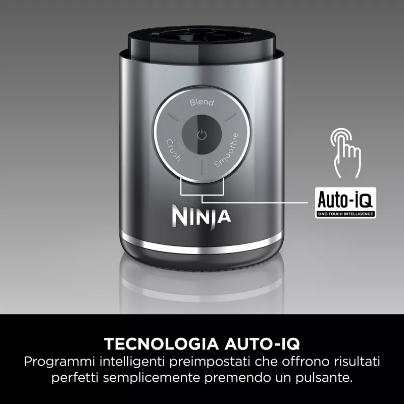 Tragbarer Mixer Ninja BC251EUGY, 0,57 L Behälter, 11,1 V Akku, Edelstahlklingen, transparent/grau