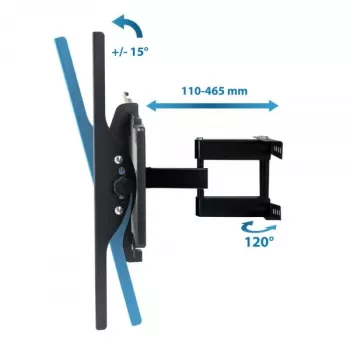 TV-Wandhalterung Esperanza TITAN für 26–70 Zoll (66–177,8 cm), neigbar ±15°, schwenkbar 120°, VESA bis 400×400, max. Traglast 55 kg, schwarz