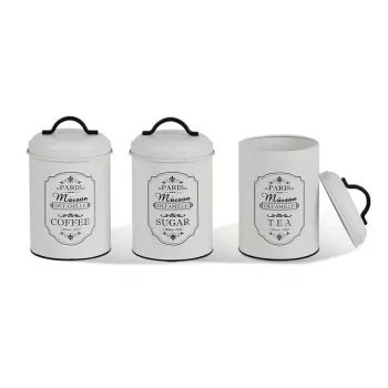 Lebensmittel-Aufbewahrungsbehälter-Set Maestro MR-1771 Paris Maison, Metall, schwarz, 3-teilig, Deckel inklusive