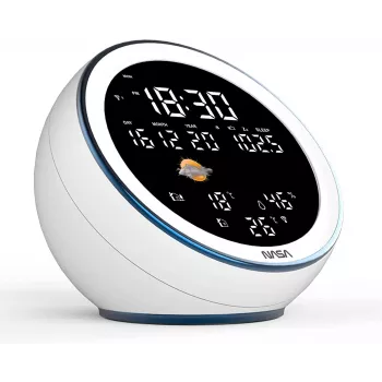 Nasa WSP1500 weiße Wetterstation/Lautsprecher BT Moon