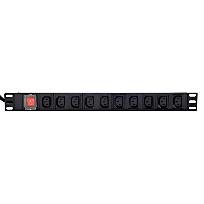 Stromverteilereinheit GEMBIRD EG-PDU-10C132C19 — 10x C13-Buchsen, 1HE Rack, 16A C19-Eingang, 2 m Kabel, 3500 W
