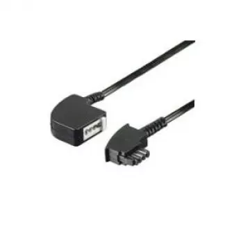 Wentronic Goobay TAE-F Verlängerung 4-polig, Schwarz, 15 m – TAE-F-Stecker auf TAE-F-Buchse (68000)