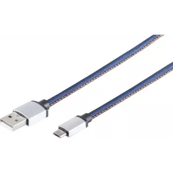 USB-Kabel S/CONN 14-50029 2 m USB-A auf Micro-USB-B Blau