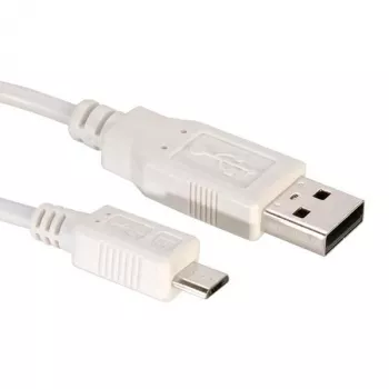 Value USB-Kabel USB 2.0 USB-A-Stecker, USB Micro-B-Stecker 3,00 m weiß geschirmt 11.99.8755