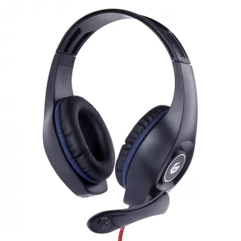 Kabelgebundenes Gaming-Headset GEMBIRD GHS-05-B, ohrumschließend, 20–20000 Hz, 2 m Kabel, 250 g, schwarz/blau