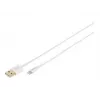 DIGITUS - Lightning-Kabel - Lightning (M) zu USB (M) - 1,0 m - Doppelisolierung - Weiß - Vergossen - für Apple iPad/iPhone/iPod (Lightning) (DB-600106-010-W)