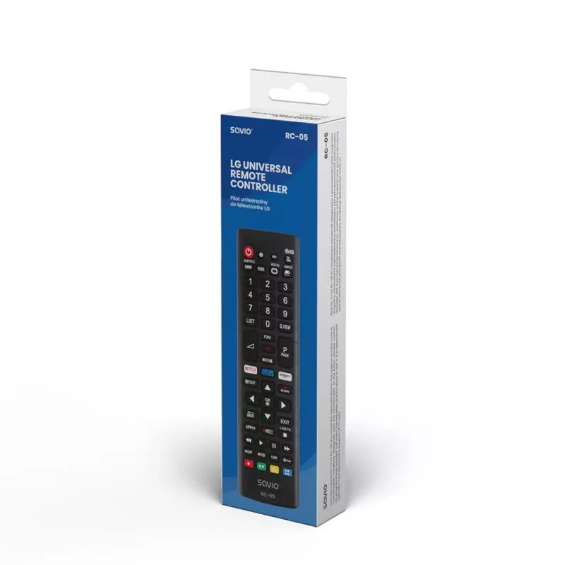 Savio RC-05 Schwarze IR-Funk-Fernbedienung