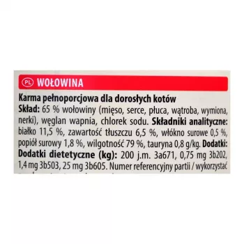 Nassfutter für Katzen Animonda Carny Dose 200 g — Rind, getreidefrei, glutenfrei, für ausgewachsene Katzen, geeignet bei Futtermittelallergien