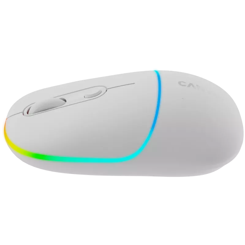 Canyon MW-22 CNS-CMSW22SW Maus – 2-in-1 Bluetooth/2,4 GHz – optisch – 800/1200/1600 DPI – 4 Tasten – RGB-Beleuchtung – wiederaufladbar – Schneeweiß