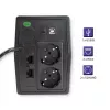 Qoltec Monolith USV Doppelwandlung Online 0,65 kVA 360 W 2 AC-Steckdosen
