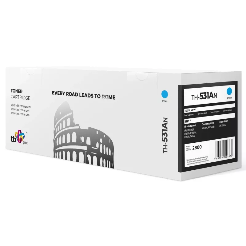 Toner TB kompatibel mit HP CC531A, 100 % neu, Cy