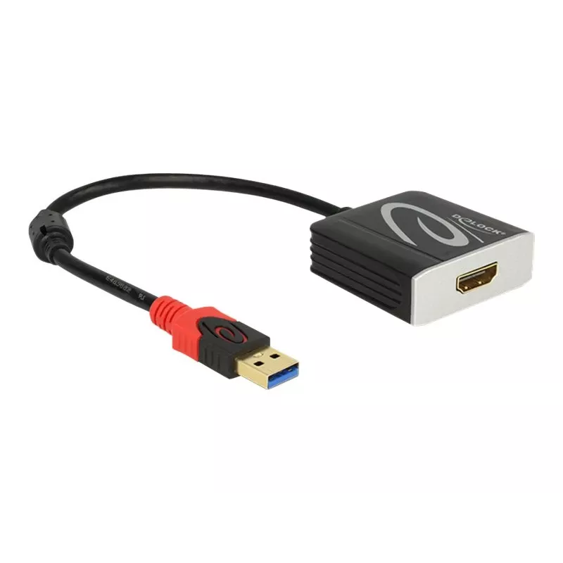 Videokabel-Adapter DeLOCK 62736 USB Typ-A auf HDMI 0,2 m Schwarz