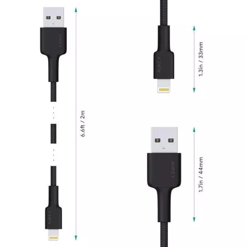 Lightning-Kabel AUKEY CB-AL05 1 m Schwarz