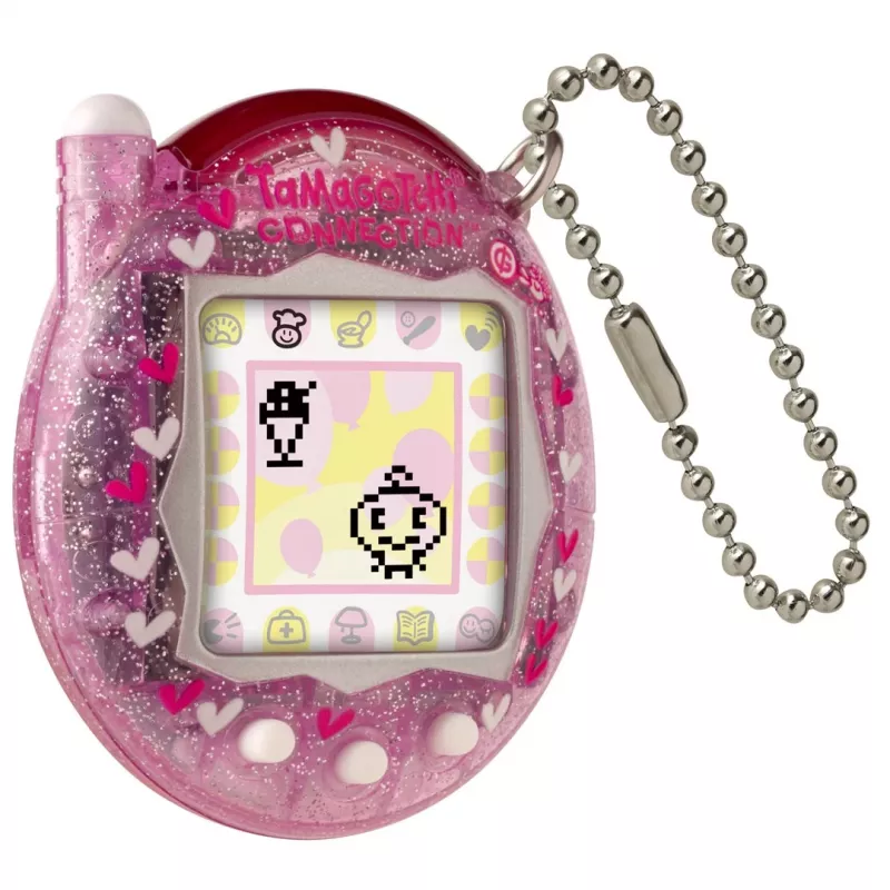 Digitales Handheld-Haustier Bandai Tamagotchi Connection Pink Glitter — virtuelles Haustierspielzeug