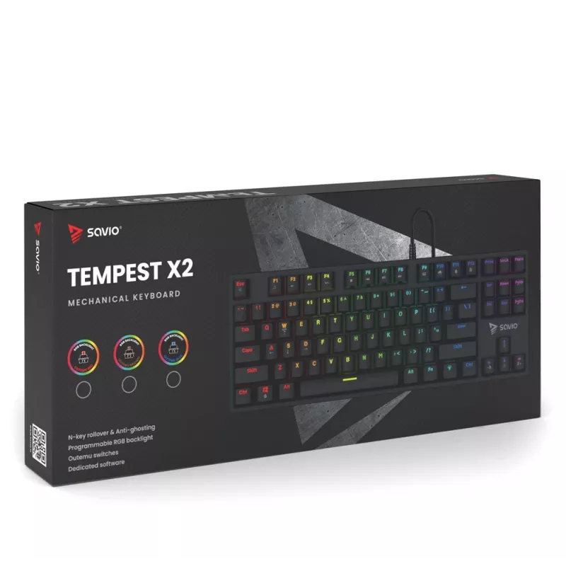 Savio Mechanische Tastatur RGB Tempest X2 Outemu Brown