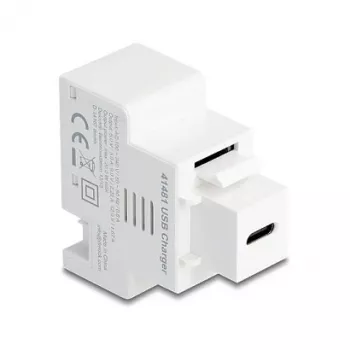 DELOCK Keystone-Modul mit USB‑C PD 20W Ladebuchse, weiß