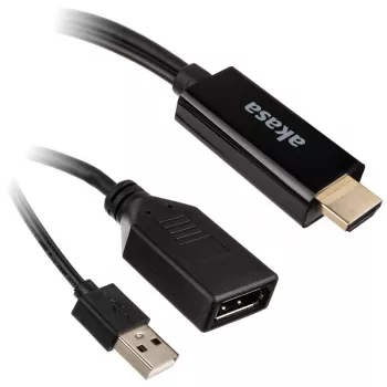 HDMI-auf-DisplayPort-Adapterkabel Akasa AK-CBHD24-25BK