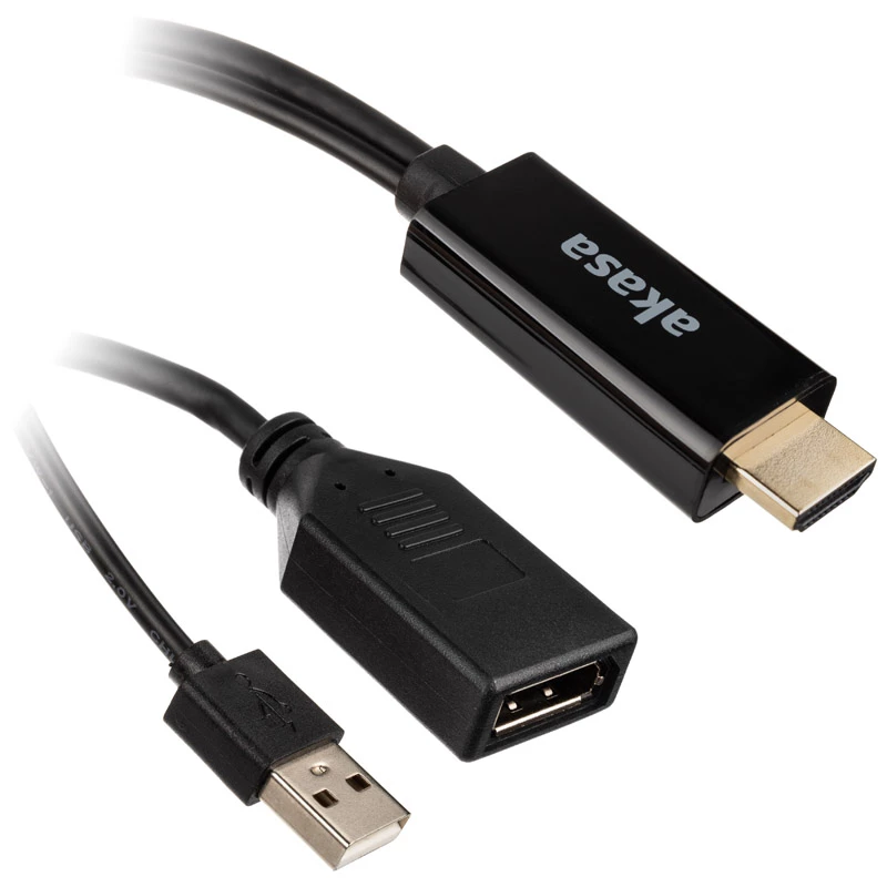 HDMI-auf-DisplayPort-Adapterkabel Akasa AK-CBHD24-25BK