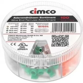 Cimco 187604 Aderendhülsen-Sortiment teilweise isoliert 1 Set (187604)