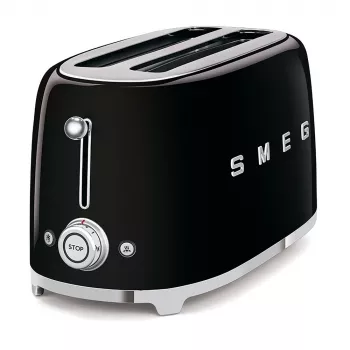 Smeg - TSF02 Toaster 4 Scheiben - Schwarz/lackiert/BxHxT 41x20,8x21,5 cm/6 Röststufen/1500W