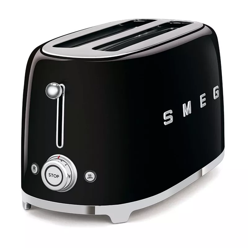 Smeg - TSF02 Toaster 4 Scheiben - Schwarz/lackiert/BxHxT 41x20,8x21,5 cm/6 Röststufen/1500W