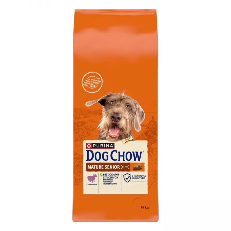 Trockenfutter Purina Nestlé Dog Chow Mature Senior mit Lamm 14 kg, 24% Protein, 10% Fett