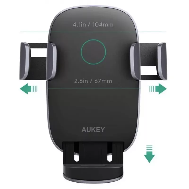 Kabellose Ladehalterung fürs Auto Aukey HD-C52 — Qi-kompatible Autohalterung mit verstellbarem Winkel und kabelloser Ladefunktion