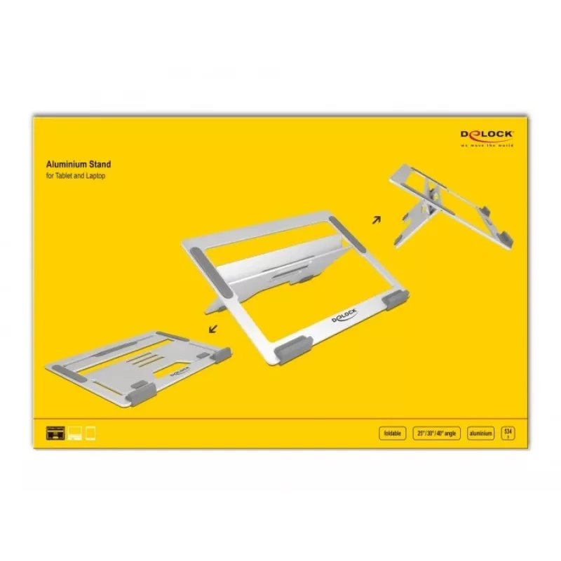 Laptop-Ständer DeLOCK 18415 Aluminium Tragbares Reisedesign